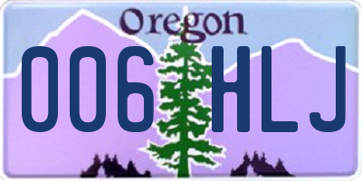 OR license plate 006HLJ
