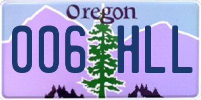 OR license plate 006HLL