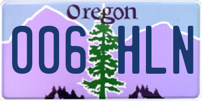 OR license plate 006HLN