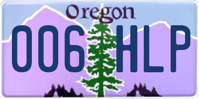 OR license plate 006HLP