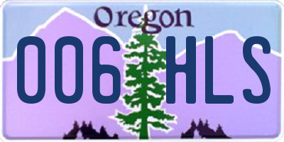 OR license plate 006HLS