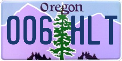 OR license plate 006HLT