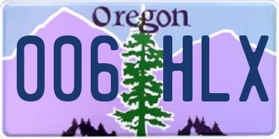 OR license plate 006HLX