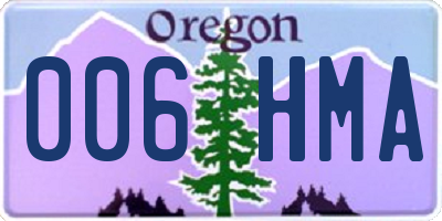 OR license plate 006HMA