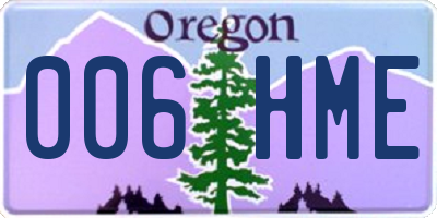 OR license plate 006HME