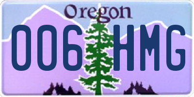OR license plate 006HMG