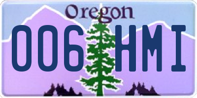 OR license plate 006HMI