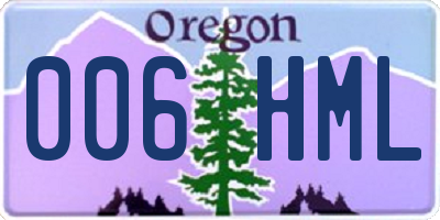 OR license plate 006HML
