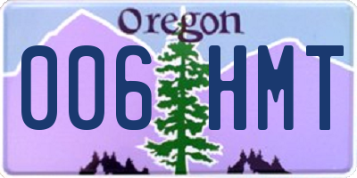 OR license plate 006HMT