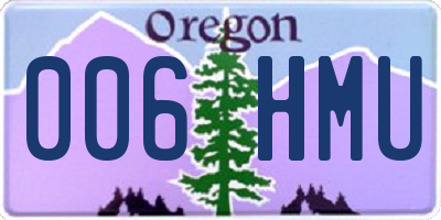 OR license plate 006HMU