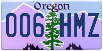 OR license plate 006HMZ