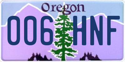 OR license plate 006HNF