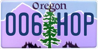 OR license plate 006HOP
