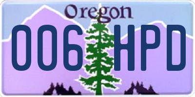 OR license plate 006HPD