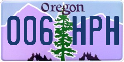 OR license plate 006HPH