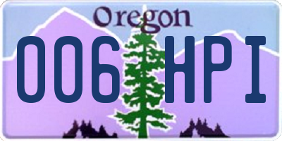 OR license plate 006HPI