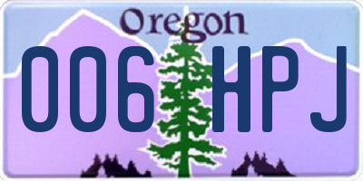 OR license plate 006HPJ