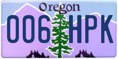 OR license plate 006HPK