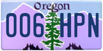 OR license plate 006HPN