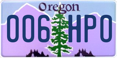 OR license plate 006HPO