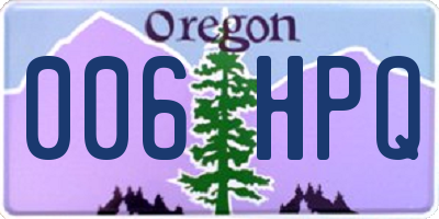 OR license plate 006HPQ