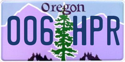 OR license plate 006HPR