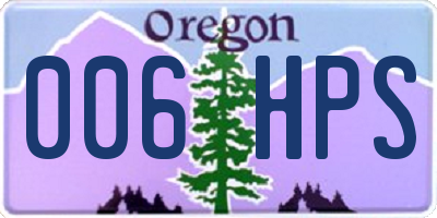 OR license plate 006HPS