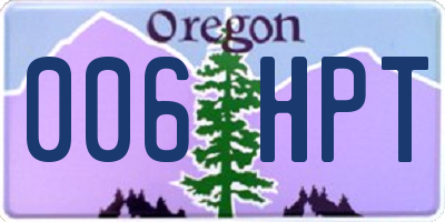 OR license plate 006HPT