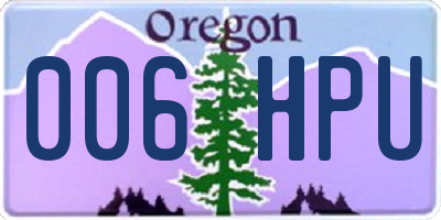 OR license plate 006HPU