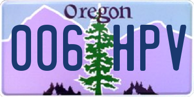 OR license plate 006HPV