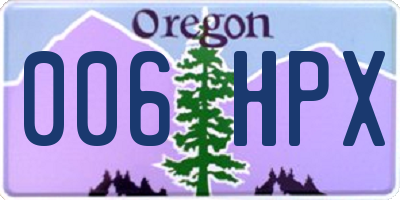 OR license plate 006HPX