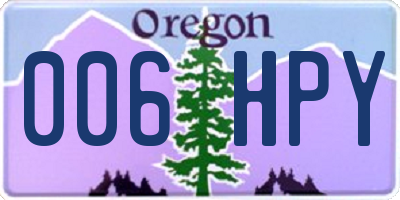 OR license plate 006HPY