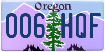 OR license plate 006HQF