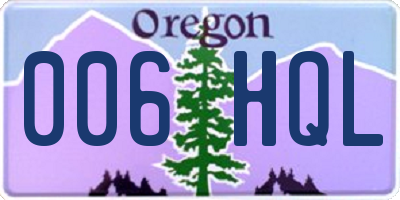 OR license plate 006HQL