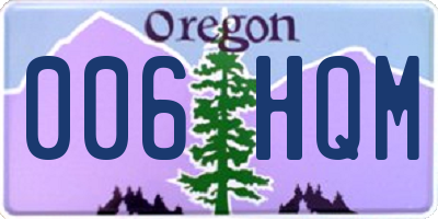 OR license plate 006HQM
