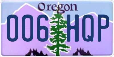 OR license plate 006HQP