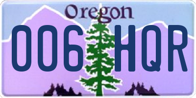OR license plate 006HQR