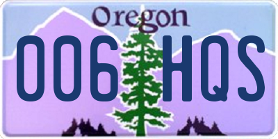 OR license plate 006HQS