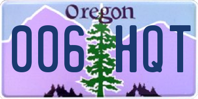 OR license plate 006HQT