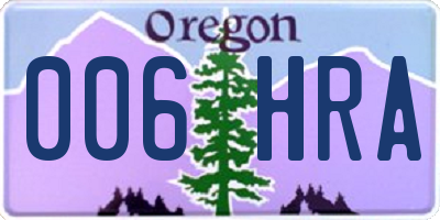 OR license plate 006HRA