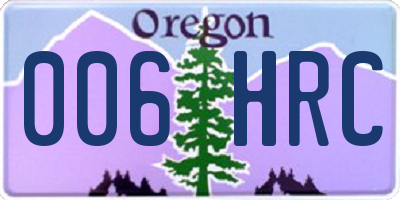 OR license plate 006HRC