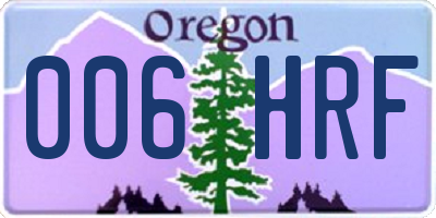 OR license plate 006HRF