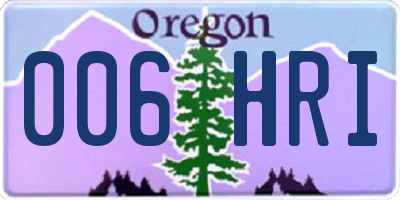 OR license plate 006HRI