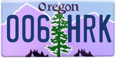 OR license plate 006HRK