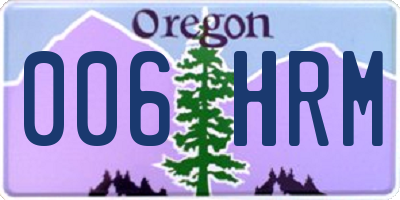 OR license plate 006HRM