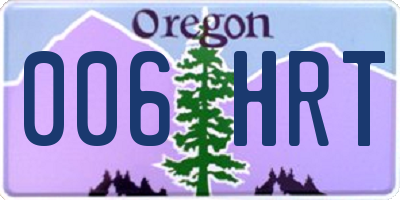 OR license plate 006HRT