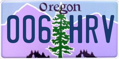 OR license plate 006HRV