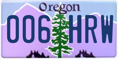 OR license plate 006HRW