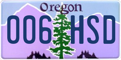 OR license plate 006HSD