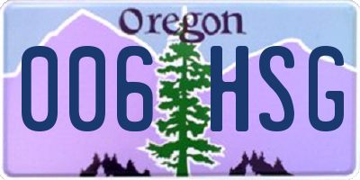 OR license plate 006HSG